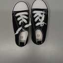 Toddler Little Kid Cushioned Canvas Shoes Slip On Sneakers Soft and Durable (Black White) Little Kid 12