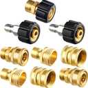 Twinkle Star Pressure Washer Adapter Set, Quick Disconnect Kit, M22 14 mm Quick Connect Swivel to 3/8'' Quick Connect Fittings, 3/4" to Quick Release 9 Sets (Brass)