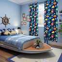 Sivio Blackout Curtains for Kids Bedroom, Grommet Top Thermal Insulated Darkening Curtains for Nursery Living Room, Dinosaur Prints, Set of 2 Panels, 52 x 63 Inch