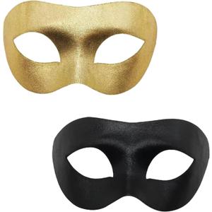 Black & Gold Venetian Masquerade Mask for Men & Women Classic Vintage Retro Masks for Carnival, Mardi Gras, Halloween Party, Costume Party Prom Ball Cosplay
