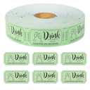 1000 Pcs Drink Ticket Single Raffle Tickets Roll Sage Green Free Drink Ticket for Events Wedding Work Formal Parties Leisure Class Reward