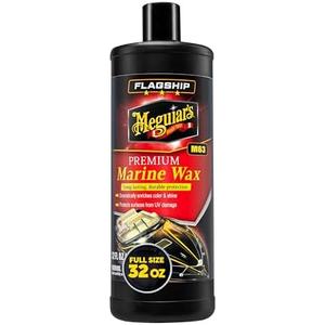 Meguiar's M6332 Flagship Premium Marine Wax, Easy to Use Boat Polish and Wax, Remove Scratches, Swirls, and Oxidation While Leaving Lasting Protection, 32 Oz Bottle