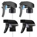 Spray Nozzle for Bottles, Spray Bottle Nozzle Replacement Trigger Sprayer Nozzles Mist & Stream for Cleaning Solutions, Car Detailing, Garden, Fits 8, 10, 16, 24, 32 oz Plastic & Glass Bottles(Black)