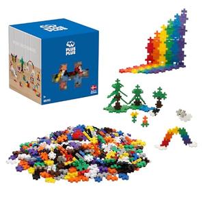 PLUS PLUS 600 Piece Basic Color Mix - Mini Interlocking Building Blocks Set, Stem Toys for Kids - Sensory Bin Fillers/Math Manipulatives Classroom Must Haves Gifts for Boys & Girls