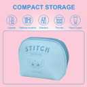 MINISO Stitch Cartoon Print Makeup Bag, Cosmetic Organizer with Zipper, Travel Toiletry Bag for Women