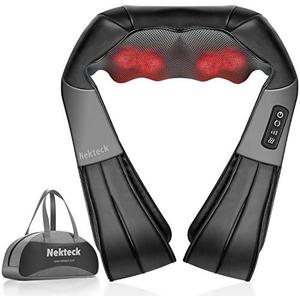 Nekteck Neck Massager for Pain Relief Deep Tissue, Shiatsu Neck and Back Massager with Heat, Massage Tools Gadgets for Shoulder Trapezius Waist Leg Body Muscle, Relaxation Gifts for Men Women Dad Mom