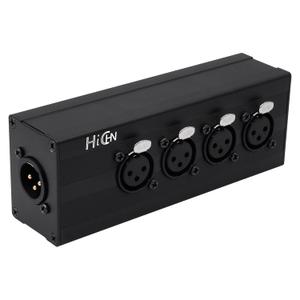 3Pin XLR 1 Male to 4 Female Splitter Converter, 4Way XLR Single Input to Four Output Parallel Connection Adapter, One Input to 4 Output Audio DMX Adapter