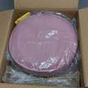 Velvet Vanity Stool, Modern Ottoman Foot Rest Stool with Adjustable Golden Legs, Makeup Chair for Vanity, Multifunctional Small Vanity Chair for Bedroom, Pink