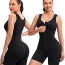 Junlan Sauna Suit Women - Full Body Sleeveless Sauna Jumpsuit with Zipper Waist Trainer (XL)