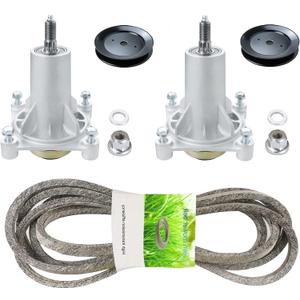 46'' Deck Mower Rebuild Kit 187292 192870 Spindle with 105 3/4" x 1/2" Belt 532405143 with 195945 197473 Pulleys for Husqvarna YTH22V46 2346XLS YTA1946 YTA22V46 YTH18K46