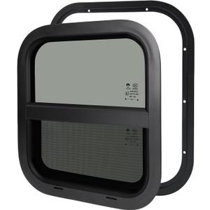 NOVINO RV Window for Trailer Camper,Vertical Sliding Replacement RV Window for Cargo Trailer Camper Utility Van Truck SUV,14" W x 16" H, Fit 15/16" or 1-3/8" Thick Wall,Allow Error 1/16",DOT Approved