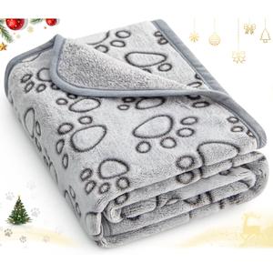 Stuffed Premium Soft Dog Blanket Washable, 40"x32" Cat Blanket for Indoor Cats Large Medium Small Dog Puppy Essentials (Grey)