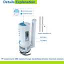3-Inch Top Dual Flush Valve for One-Piece Toilets, Includes 3-Inch Flush Valve and Rod, Ideal Push Button Toilet Flush kit for Straightforward Installation