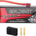 GOLDBAT 11.1V 5000mAh 3S 50C LiPo RC Battery Hard Case Pack with T Connector for Emaxx Axial RC Car Truck Buggy Truggy Vehicle