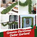 Giauma 6ft Double Fullness Christmas Cedar Garland Artificial Realistic Thick Soft Green Faux Winter Greenery Pine Garlands for Fireplace Mantel Table Doorframe Indoor Outdoor Xmas Holiday Decoration