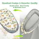 Baby Lounger for Newborn, Baby Nest Cover Breathable and Soft Cotton, Infant Lounger with U-Shaped Safety Bumper for Cozy Comfort Essentials (Dinosuars)