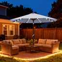 ABCCANOPY Solar Led Patio Umbrella with 32 Lights 11FT(Grey)