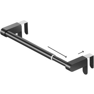 VEHHE Kitchen Towel Holder, Retractable Kitchen Towel Rack, Hooks Adjustable to Door Thickness, Dish Towel Holder with EVA Pad, Over The Door Towel Rack, L10.4~16.9 X W0~1.2 X H2.4 inches (Black)