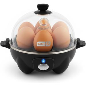 Dash Rapid Egg Cooker - Boiler, Poacher & Steamer - Includes Measuring & Recipe Guide - Dishwasher Safe - BPA Free - Holds 7 Eggs, Black