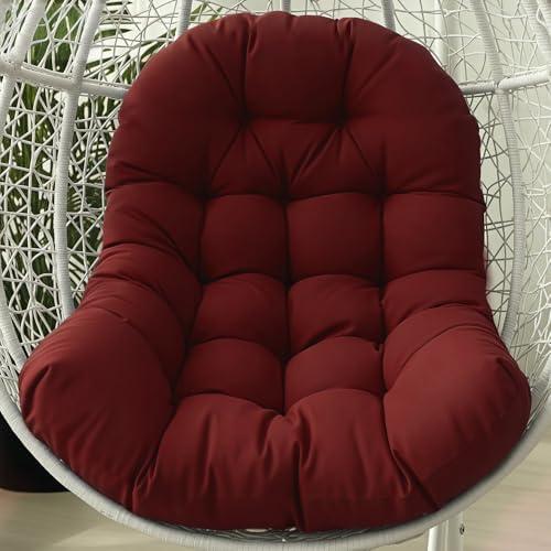STAYDEN Egg Chair Cushion Replacement Outdoor Hanging Chair Cushion for Patio Furiture Hammock Swing Cushion 47x35x6 Inches (WineRed)
