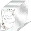 EHWINE 12 Pack Acrylic Sign Holder 8.5 x 11, Silver Picture Frame Stand up Table Top Sign Holders, Slanted Back Paper Holder Clear Display Stand Menu Flyer Holder for Wedding Party