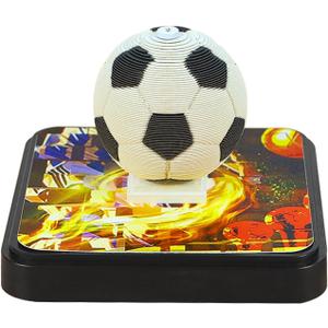 3D Calendar 2025,Creative Time Piece Calendar 2025 Desk Calendar, Soccer Ball Paper Carving Art Tear Away Calendar 3D Memo Pad DIY Christmas Gift