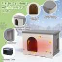 Insulated Cat House Outdoor Weatherpoof Plastic Cats Houses for Winter