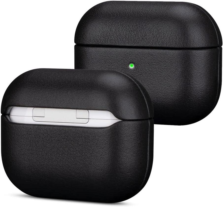 Lopie Handmade Series Cowhide AirPods Pro Case, Full Grain Leather, Shockproof, Dust/Dirt Proof - Black