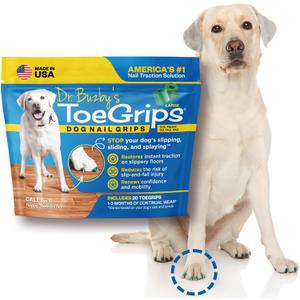 Dr Buzby's Large ToeGrips for Dogs - Instant Traction on Wood/Hardwood Floors - Anti Slip Relief - Grippers for Senior Dogs - Stop Sliding Instantly - Rubber Nails for Paws - 1 Pack (20 Grips)