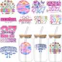 Senior 2027 UV DTF Stickers Pack, Class of 2027 Graduation Decals for High School Students, UV DTF Cup Wraps for 16 oz Glass, Motel Keychain, Bottle, Laptop, Gift College Student Decoration, 2in