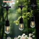 Outdoor String Lights 30FT, Patio Lights Outdoor Waterproof, Plug-in Hanging Lights with Shatterproof LED Bulbs, 2700K Warm White, E12 Connectable Lights for Porch Backyard Balcony Gazebo