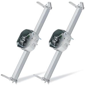 Therwen 2 Pcs Adjustable Fan Electrical Box Brace 14.2 Inches Long Silver Ceiling Fan Mounting Bracket for Fans and Light Fixtures