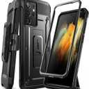 SUPCASE for Samsung Galaxy S21 Ultra Case with Stand (Unicorn Beetle Pro), [Built-in Front Frame & Belt-Clip] [Military-Grade Protection] Full-Body Rugged Phone Case for Galaxy S21 Ultra, Black
