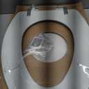 Mayfair Bennett Toilet Seat with Chrome Hinges, Slow Close Wood Seat, Secure Metal Hinges, Easy Install, Made in USA, Elongated, White