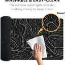 Long Black Topographic Line Gaming Mouse Pad 31.5 x 11.8 inches, Extended Anime Mousepad,Full Keyboard Mat with Stitched Edges