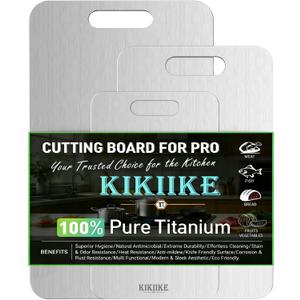 Titanium Cutting Board 3-Piece Set 100% Pure Titanium Cutting Boards for Kitchen - Double-Sided Food-Grade Chopping Board Non-Stick Durable and Easy to Clean, Small, Medium, Large