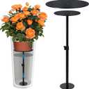 Adjustable Plant Risers for Inside Pots, 17-31" Rise Metal Planter Insert Filler for Large Pots, Plant Lift Pot Risers for Indoor Outdoor Tall Taper Planter Container (6" 8" 10" Base Top, Set of 1)