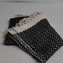 Lahome Boho Kitchen Runner, 2x4.3 Bathroom Runner Rugs Lightweight Entryway Rug Woven Cotton Throw Mat with Tassels, Farmhouse Non Shedding Washable Black Rug Low Pile Runners for Bedroom Doorway