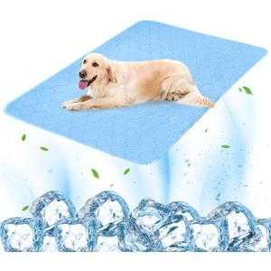 PatiencET Dog Cooling Mat, 28'' x 40'' Upgrade Pet Cool Mat for Dogs Cats, Summer Ice Silk Dog Cooling pad & Washable Pee Pad for Indoor or Outdoor - Bottom Waterproof and Anti Slip