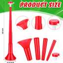 Kathfly 12 Pcs Vuvuzelas Stadium Soccer Horn 28 Inch Collapsible Hockey Blow Stadium Noise Maker Loud Sound Handheld Sports Horns Noisemaker for Sports Football Events Parties Accessories(Red)