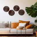 Hicarer 4 Pcs 12 Inch Metal Wall Art Decor Sunburst Hanging Metal Artwork Decor Wall Art Decorations for Home Living Room Office Gift for Christmas(Brown)