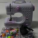 Sewing Machine for Beginners Portable mini Electric Sewing Machine 12 Built-in Stitches 2 Speed with Foot PedalLight, Storage Drawer. (White and Purple)