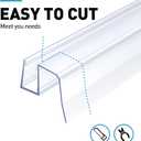 Sliding Shower Door Bottom Seal, 2 PCS 1/2" x 36" Sliding Shower Door Sweep for 1/2 Inch Glass, Frameless Glass Door Seal Strip Stop Shower Leaks and Create a Water Barrier