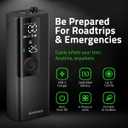 Airmoto Tire Inflator Portable Air Compressor - Air Pump For Car Tires with Digital Pressure Gauge, LED Light and Auto Shut-Off Function - Cordless Pump for Car, Motorcycle, Bicycle, Balls and More (1-Pack)