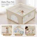 Foldable Baby Playpen, 50"×50" Play Pen for Babies and Toddlers, Beige