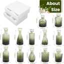 TBWIND 12pcs Green Glass Bud Vases Set, Small Vases for Flowers, Bud Vase for Centerpieces in Bulk, Mini Vintage Vase for Wedding Decorations, Office and Home Table Flower Dcor