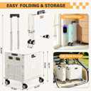 SUNALLY Folding Utility Cart Rolling Crate Handcart Shopping Trolley, White