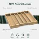 Larger Expandable Bamboo Organizer Holder for Counter Drawer Insert - Compatible with Nespresso Vertuo Capsules - Tea Bags Storage (Natural) 10.8" -19"W x15.67"Dx1.9"H