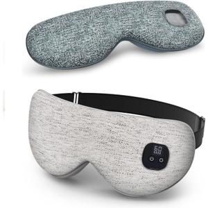 Heated Eye Mask for Dry Eyes, Cordless Warm Eye Compresses with Replaceable Cover, Washable Eye Heating pad for Blepharitis, Styes, Travel, Improved Sleep, Gift