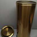 Gold Trash Can, 8 Gallon Trash can with lid,Large Capacity FILP lid Kitchen Trash can for Bathroom,Shopping mall,Elevator gate,Airport, Hotel,Commercial (Gold)